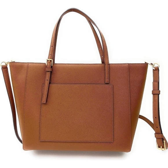 NEW Tory Burch bag tote brown camel tan leather gold tone hardware NWT. - Picture 9 of 12